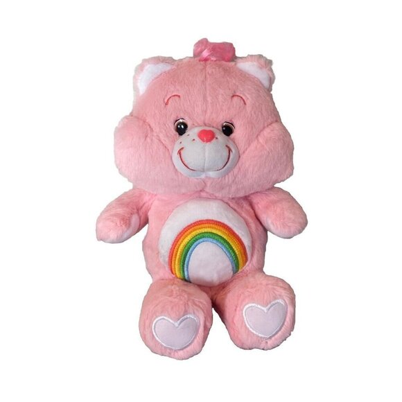 Care Bears Pink Cheer Bear Rainbow Plush Stuffed 13" 2018. - Picture 1 of 9